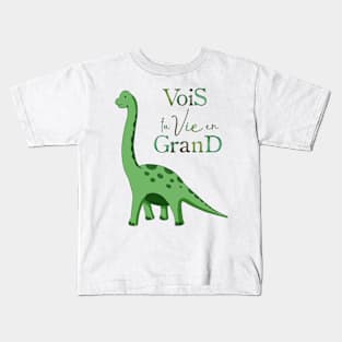 Positive Dino: The Brachiosaurus / Inspirational quote: See your life big Kids T-Shirt